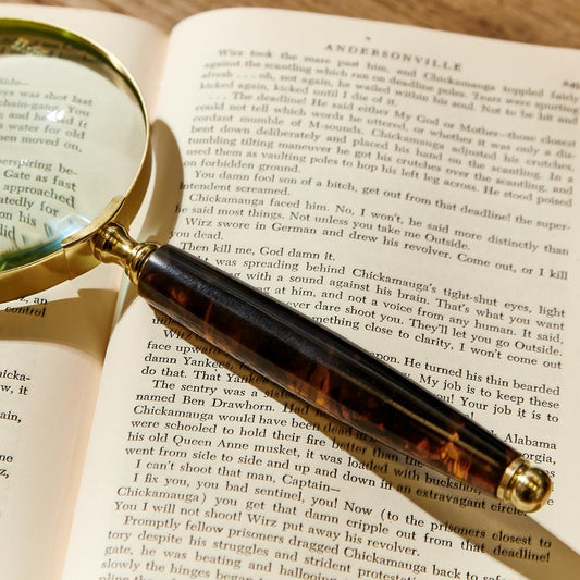 Tortoise Swirl Magnifier and Letter Opener Set