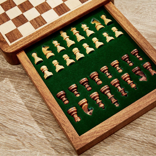 Magnetic Chess Set in Hand-Crafted Wooden Box