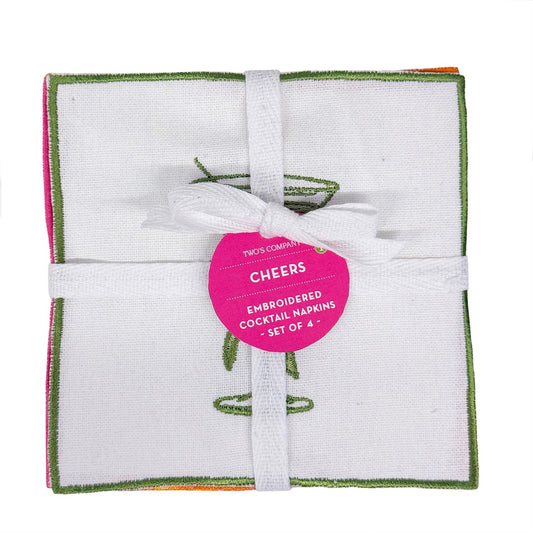 Cheers Set of 4 Cocktail Napkins