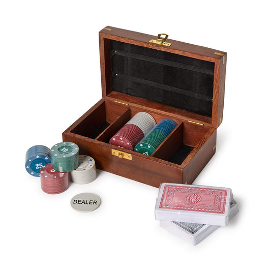 Turf Club Poker Set in Hand-Crafted Wood Box