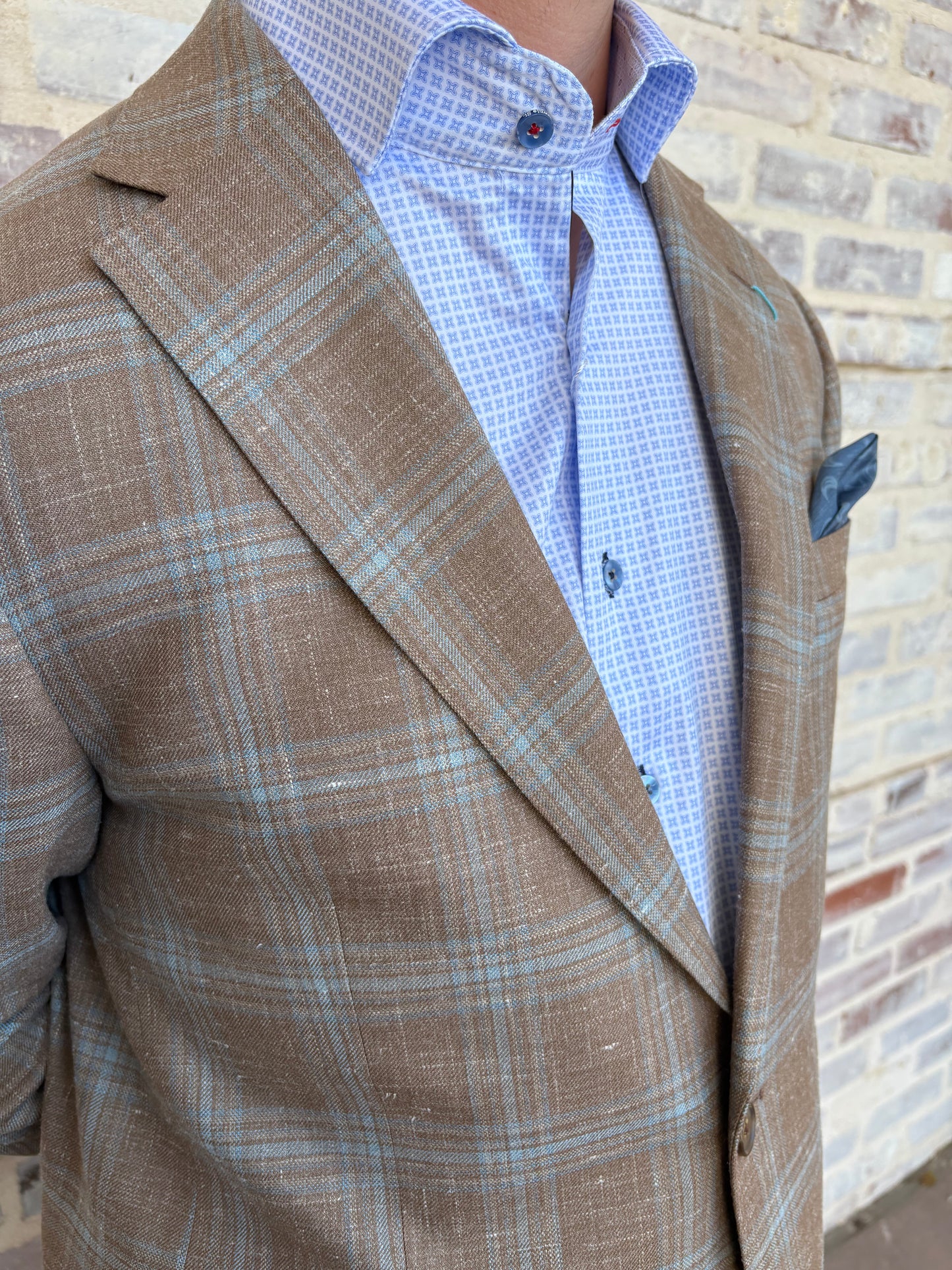 Giles & Jasper Copper/Blue Plaid Sport Coat