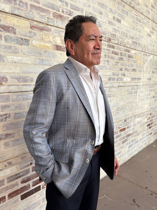TailoRed Blue/Tan Check Sports Coat