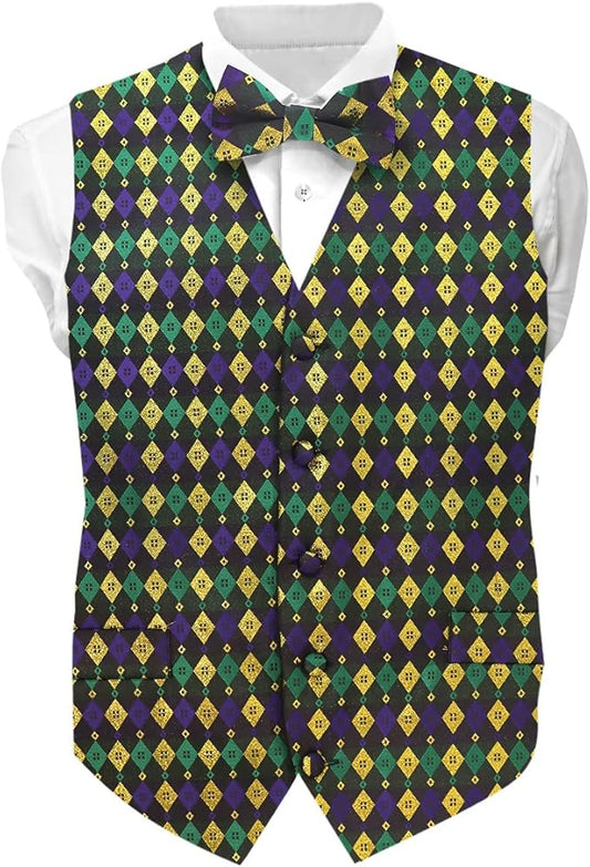 Mardi Gras Metallic Harlequin Formal Vest