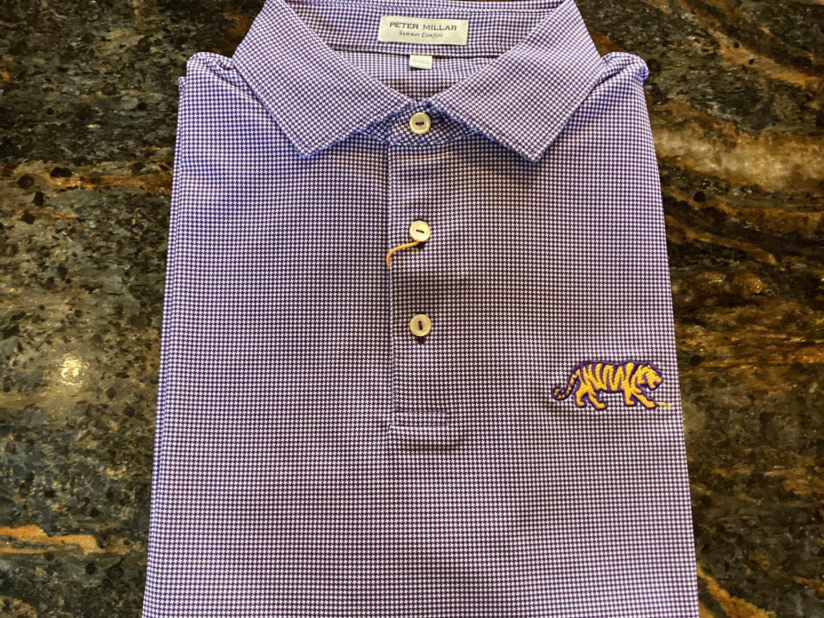 Purple Mike the Tiger Border Performance Jersey Polo