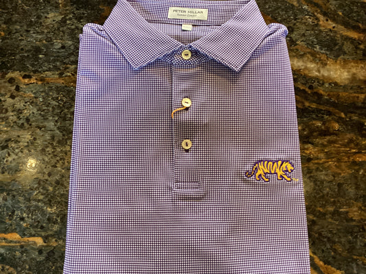 Purple Mike the Tiger Border Performance Jersey Polo