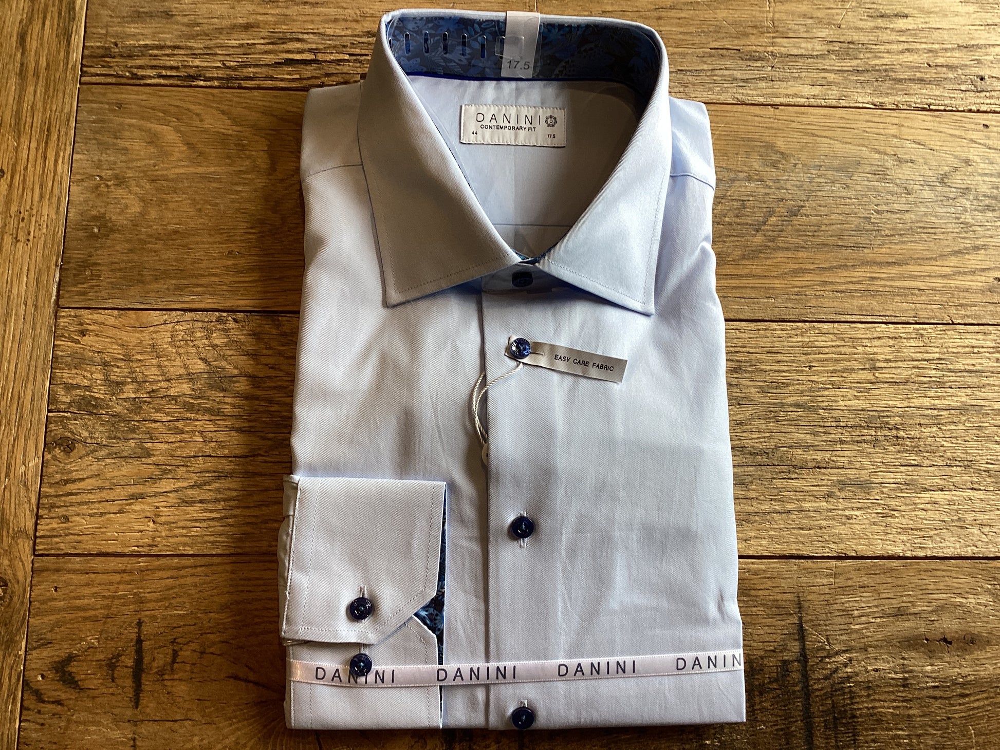 Danini Blue Dress Shirt with Navy Floral Iron Horse Clothier Danini Blue Dress Shirt with Navy Floral Iron Horse Clothier