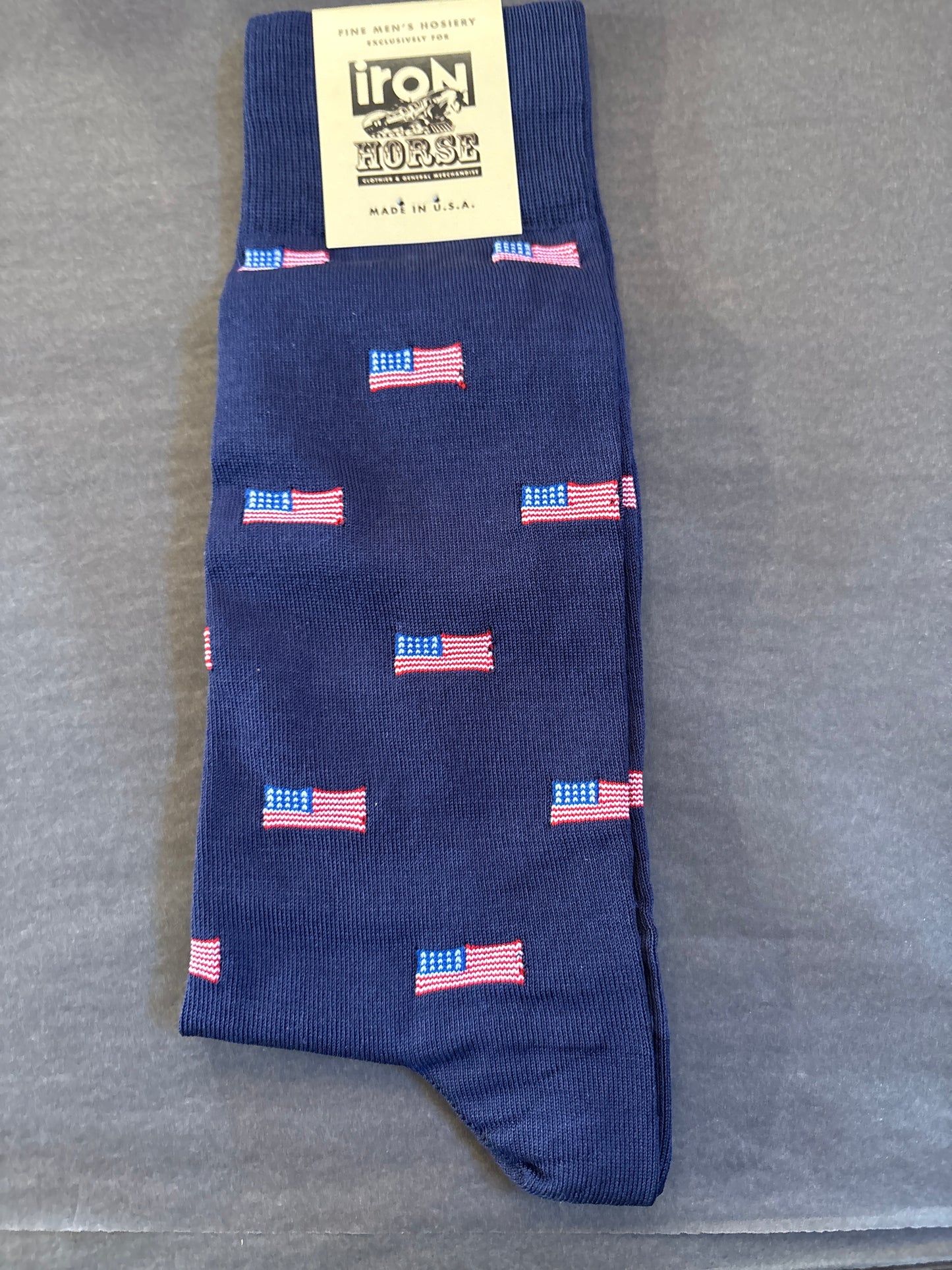 Navy With American Flag Socks