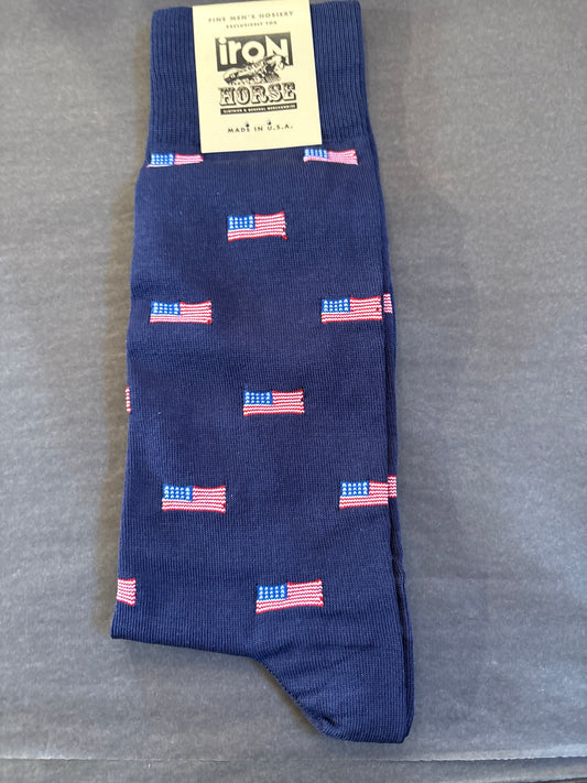 Navy With American Flag Socks