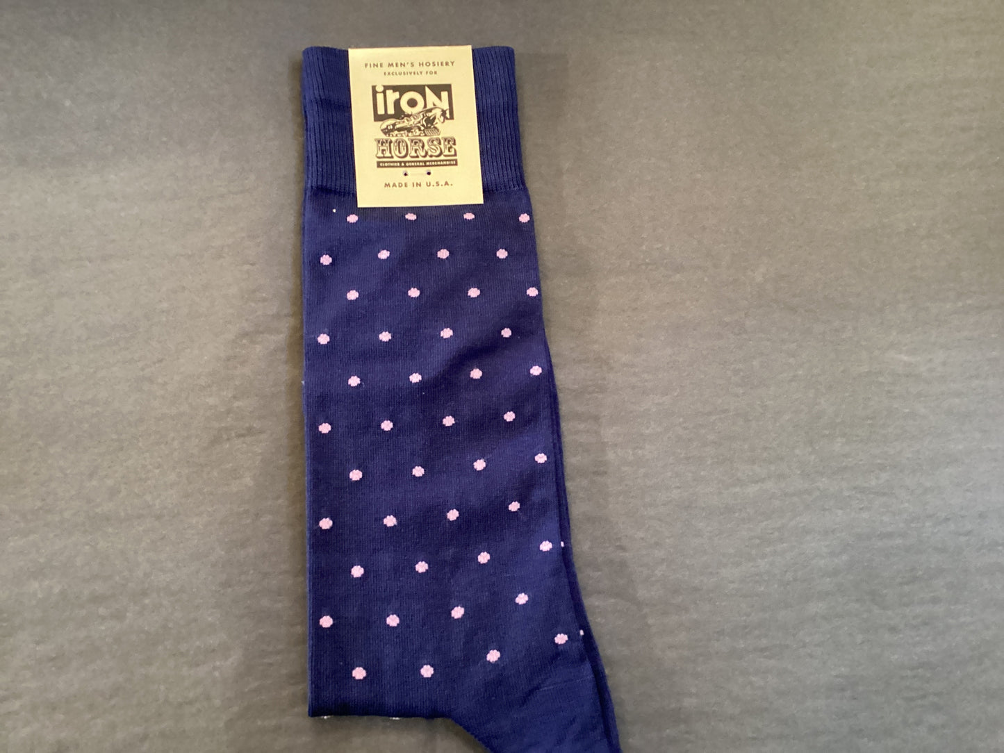 Navy With Pink Dot Socks