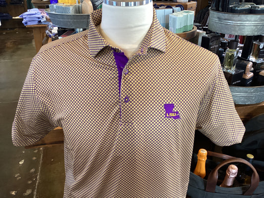 LSU Tigers Gold Mosaic Polo
