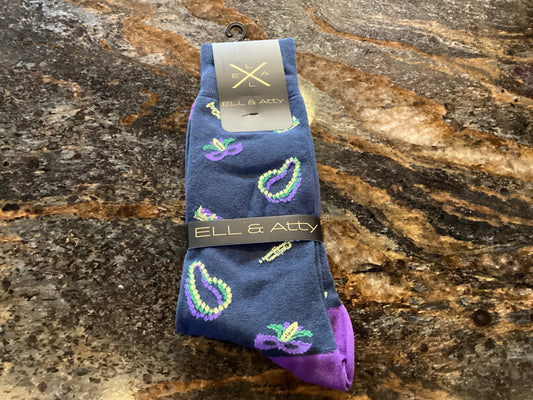 Mardi Gras Motif Socks