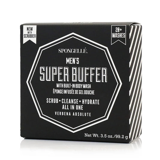 Men's Super Buffer with Black Scrubber - Verbena Absolute 3.5 oz Spongelle