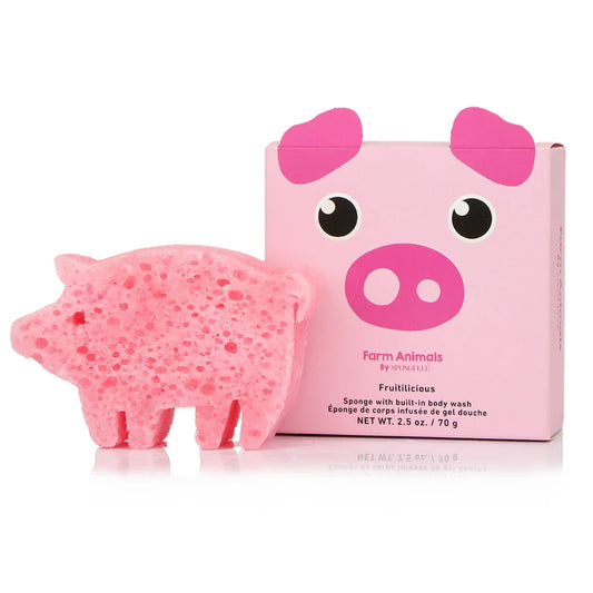 Sponge Farm Animals - Peggy Pig 2.5 oz Spongelle