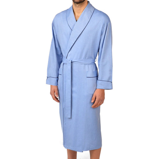 Herringbone Cotton Signature Shawl Robe