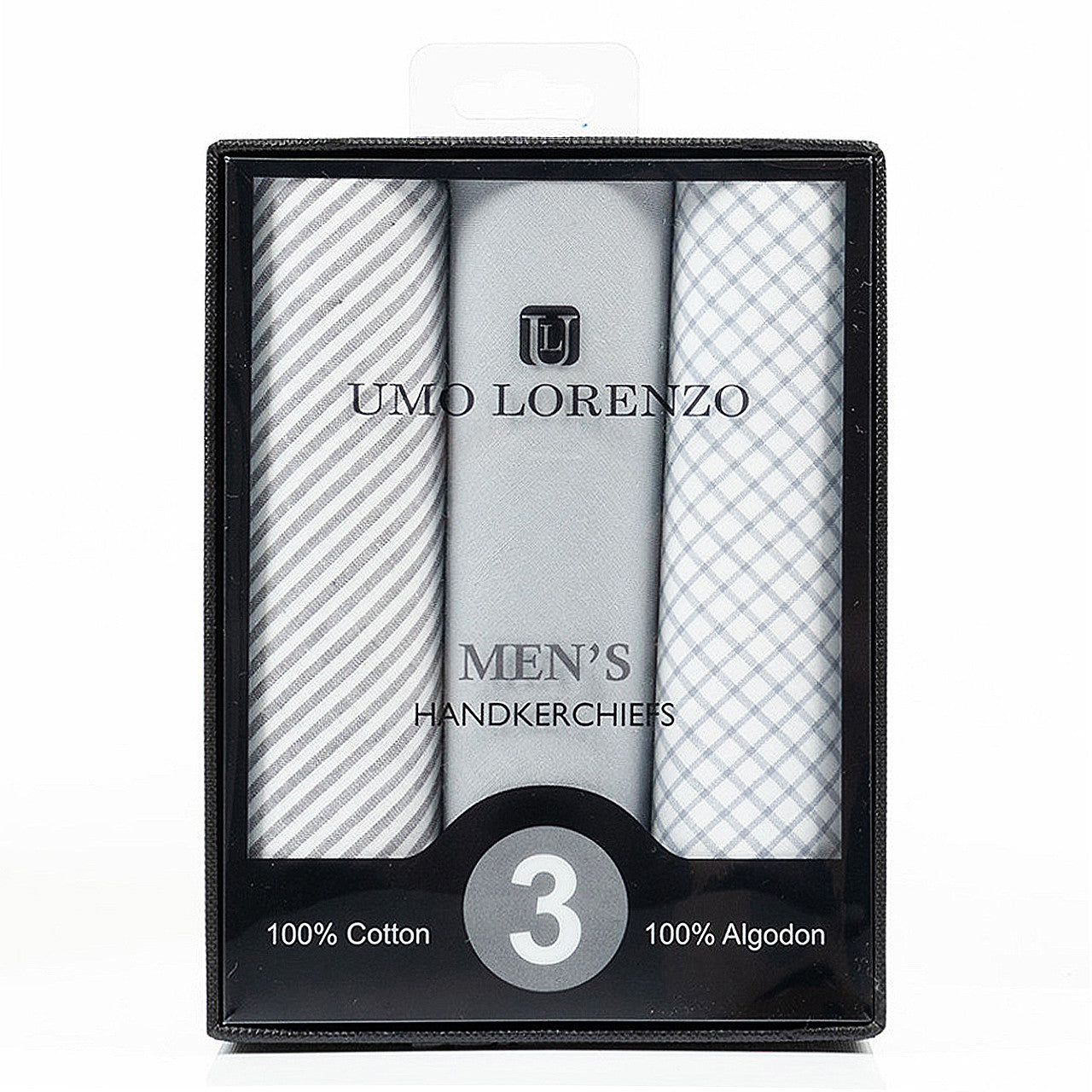 Men's Boxed Fancy Cotton Handkerchiefs 3 Pc Set
