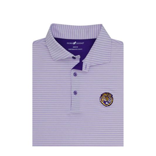 LSU Tigers Vintage 1972 Lavender Heather Stripe Polo