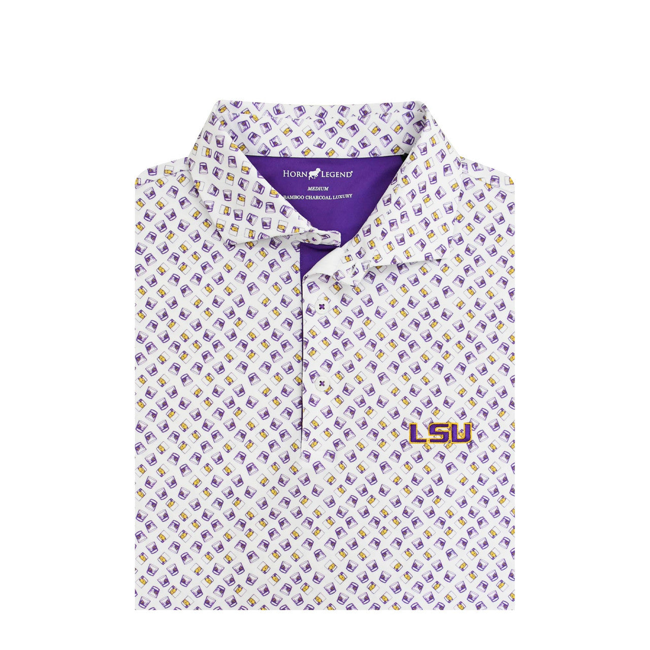LSU Tigers White Tumbler Polo