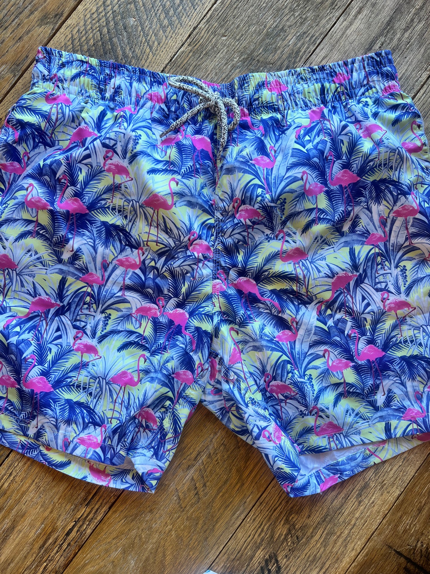 Let's Flamingle Swim Trunks