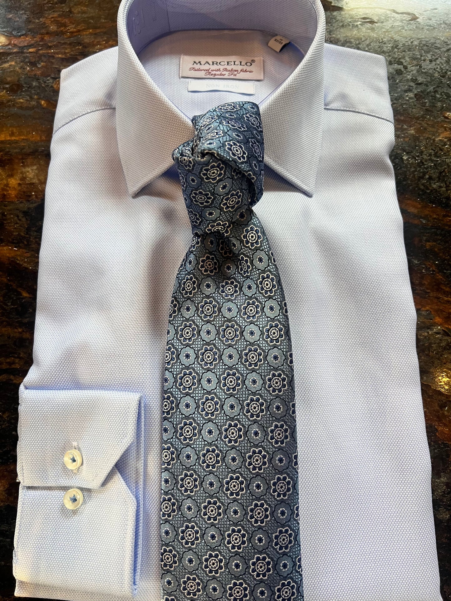 Bruno Piattelli Blue Floral Silk Tie