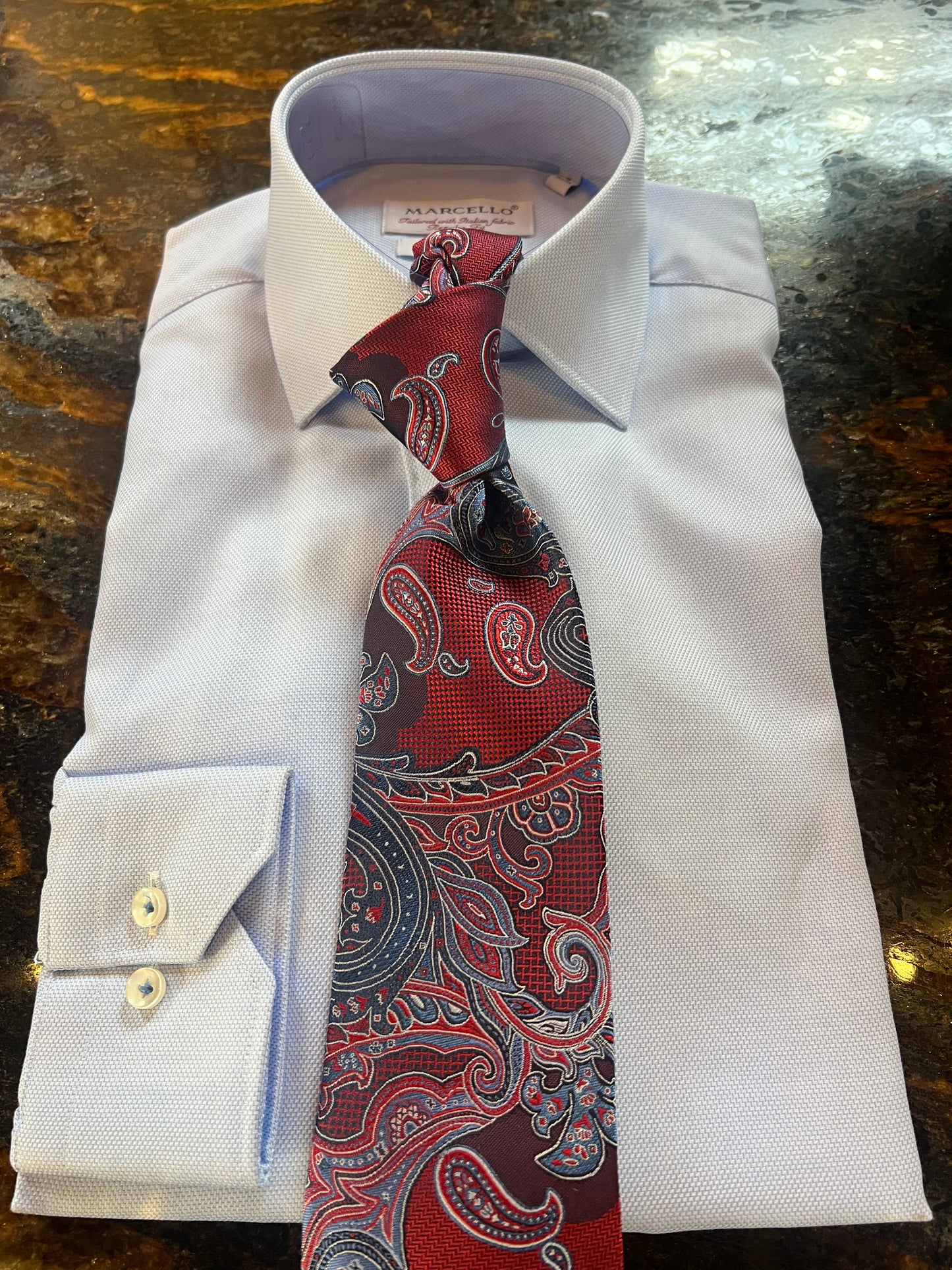 Bruno Piattelli Red and Blue Paisley Silk Tie