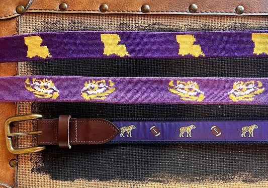 Eye of the Tiger Needlepoint Belt