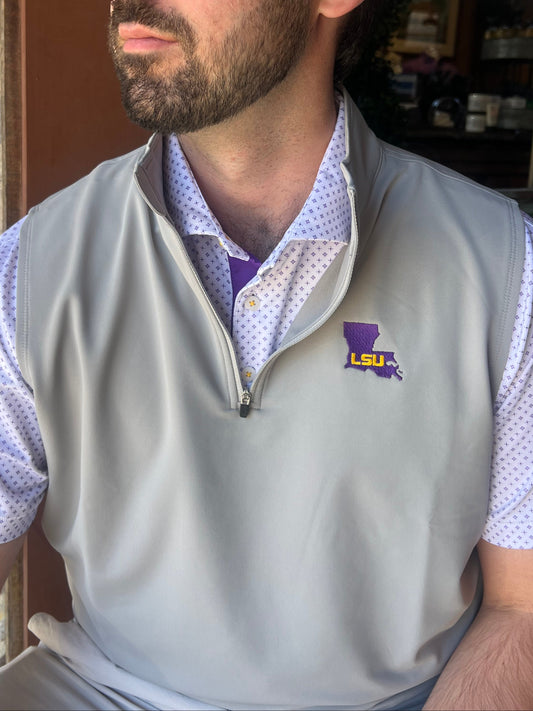 LSU Performance Quarter-Zip Vest