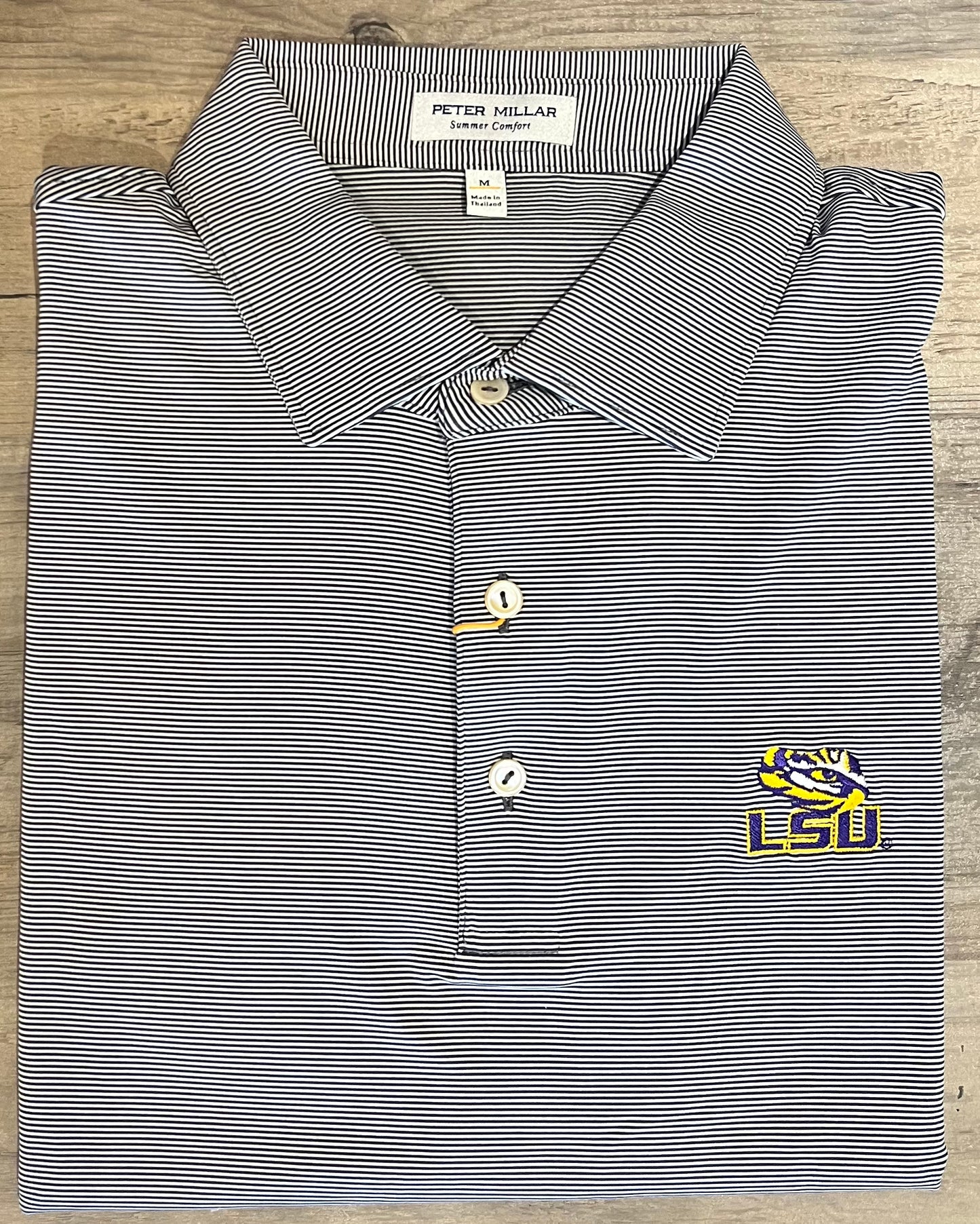 LSU Tiger Jubilee Stripe Stretch Polo