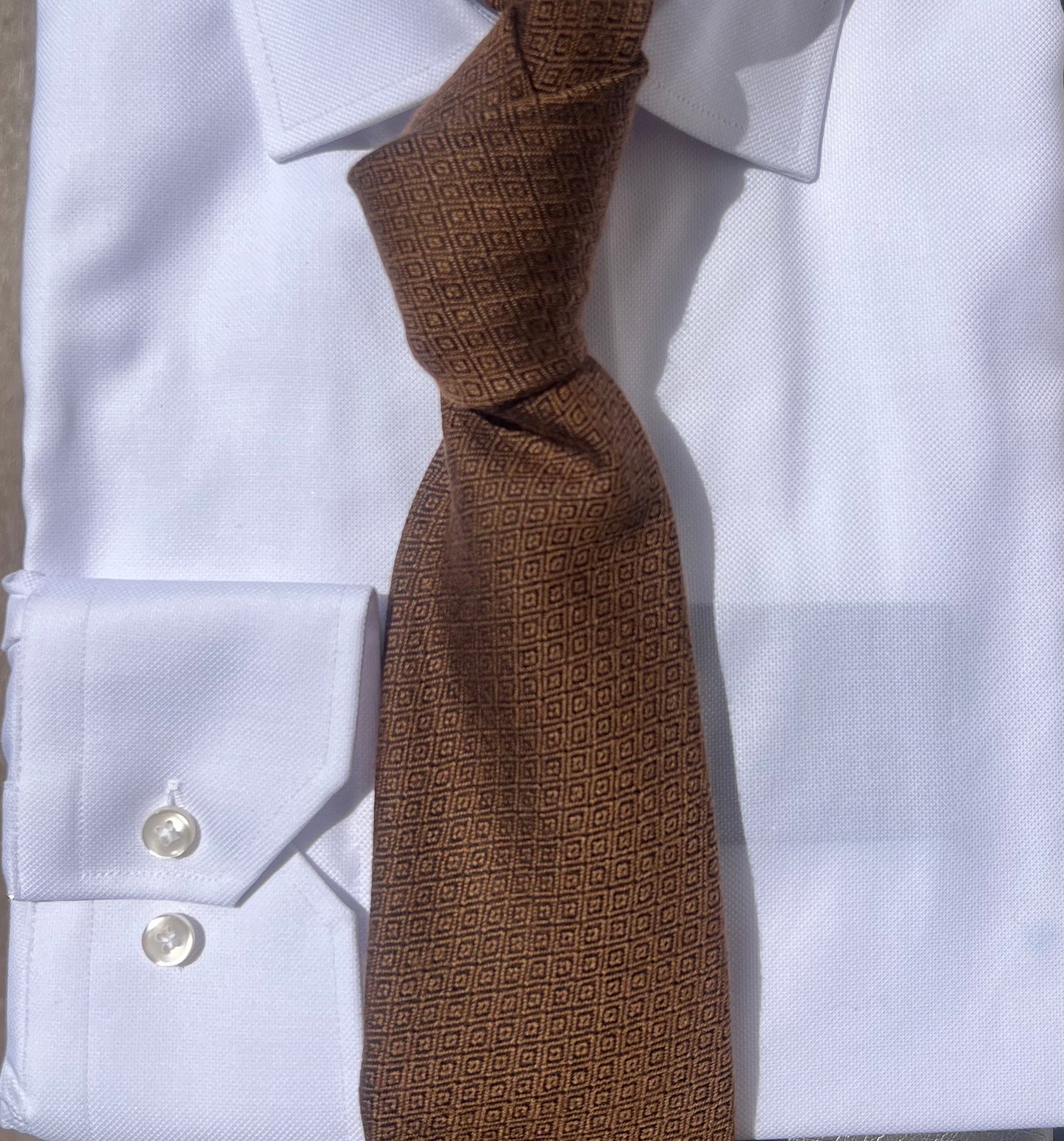 Brown Cashmere Wool Necktie