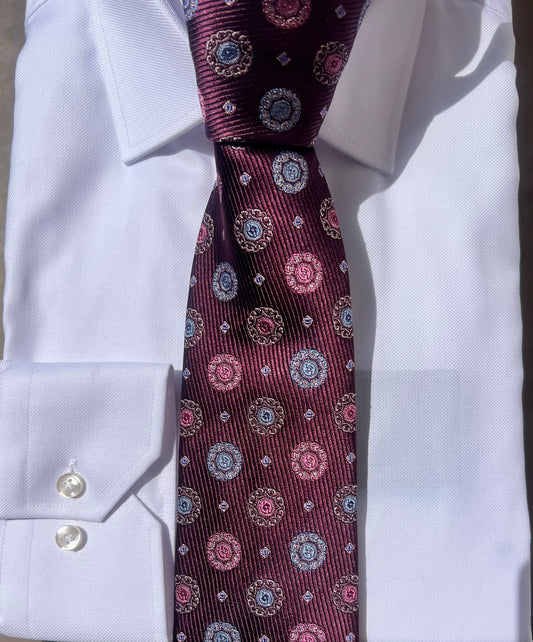 Hampstead Fuscia Silk Cotton Necktie