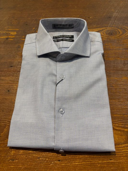 Blue Small Check Pattern Dress Shirt
