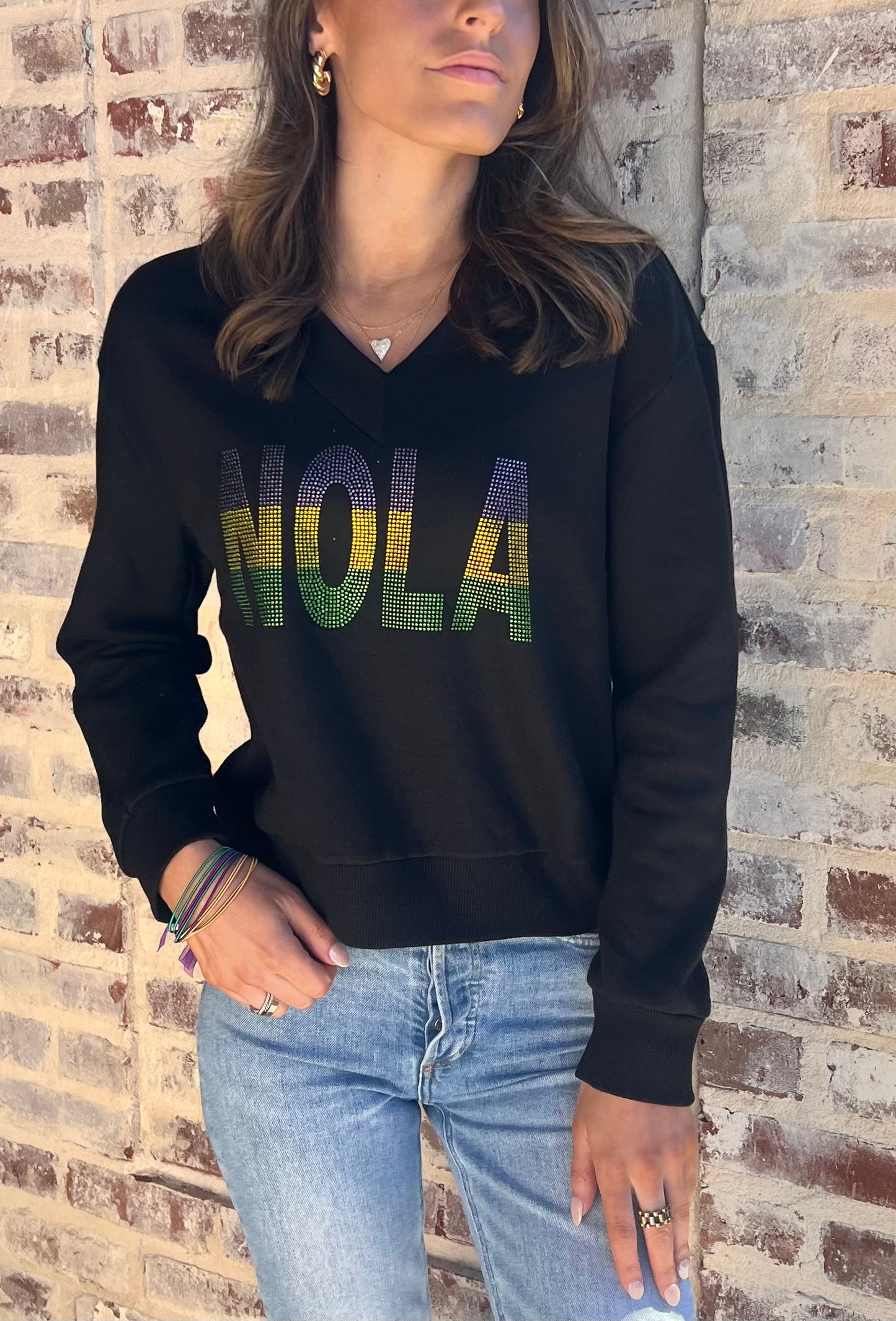 Women's NOLA V-Neck Scuba Sweatshirt