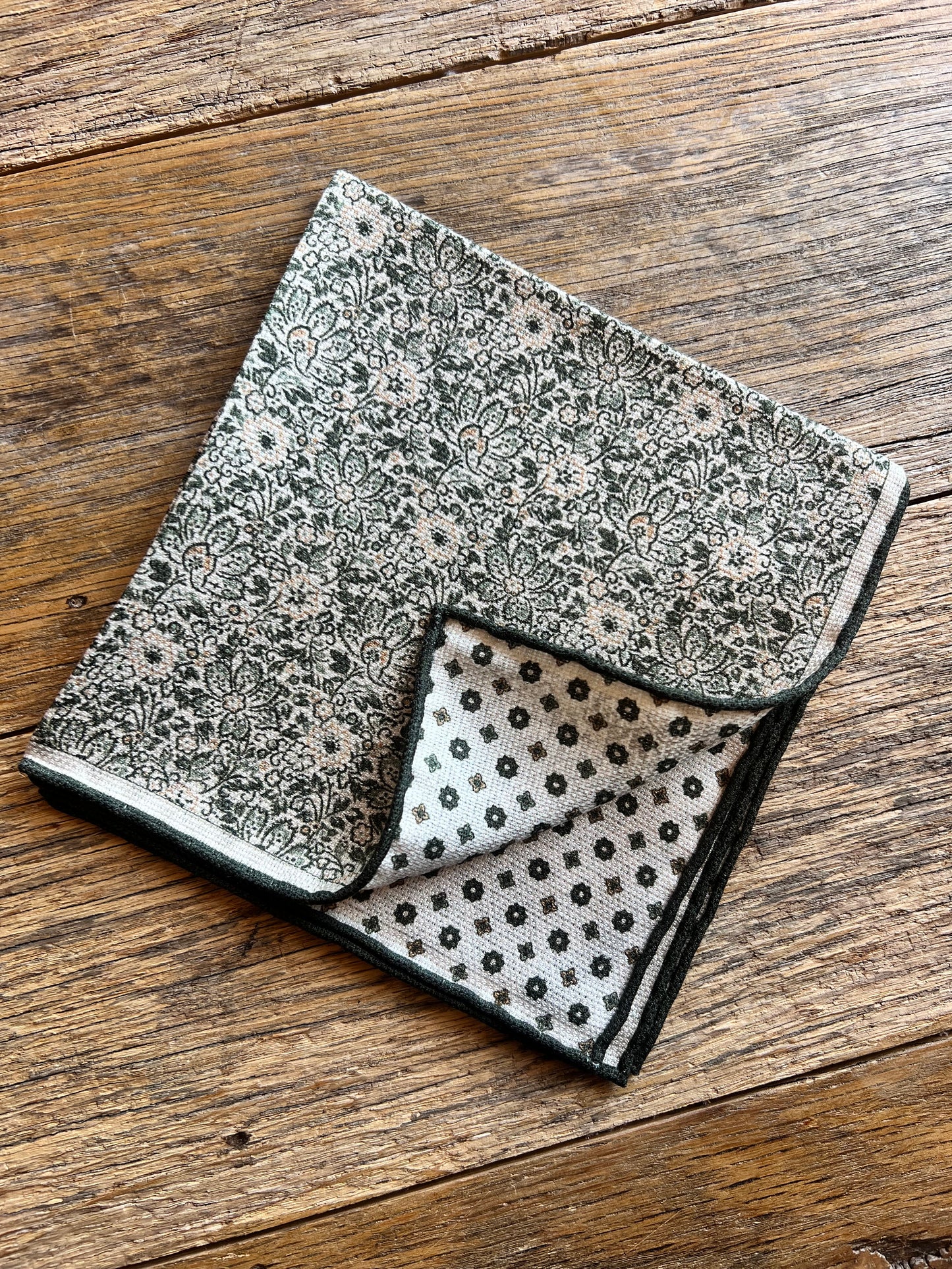 Antique Floral Reversible Handkerchief