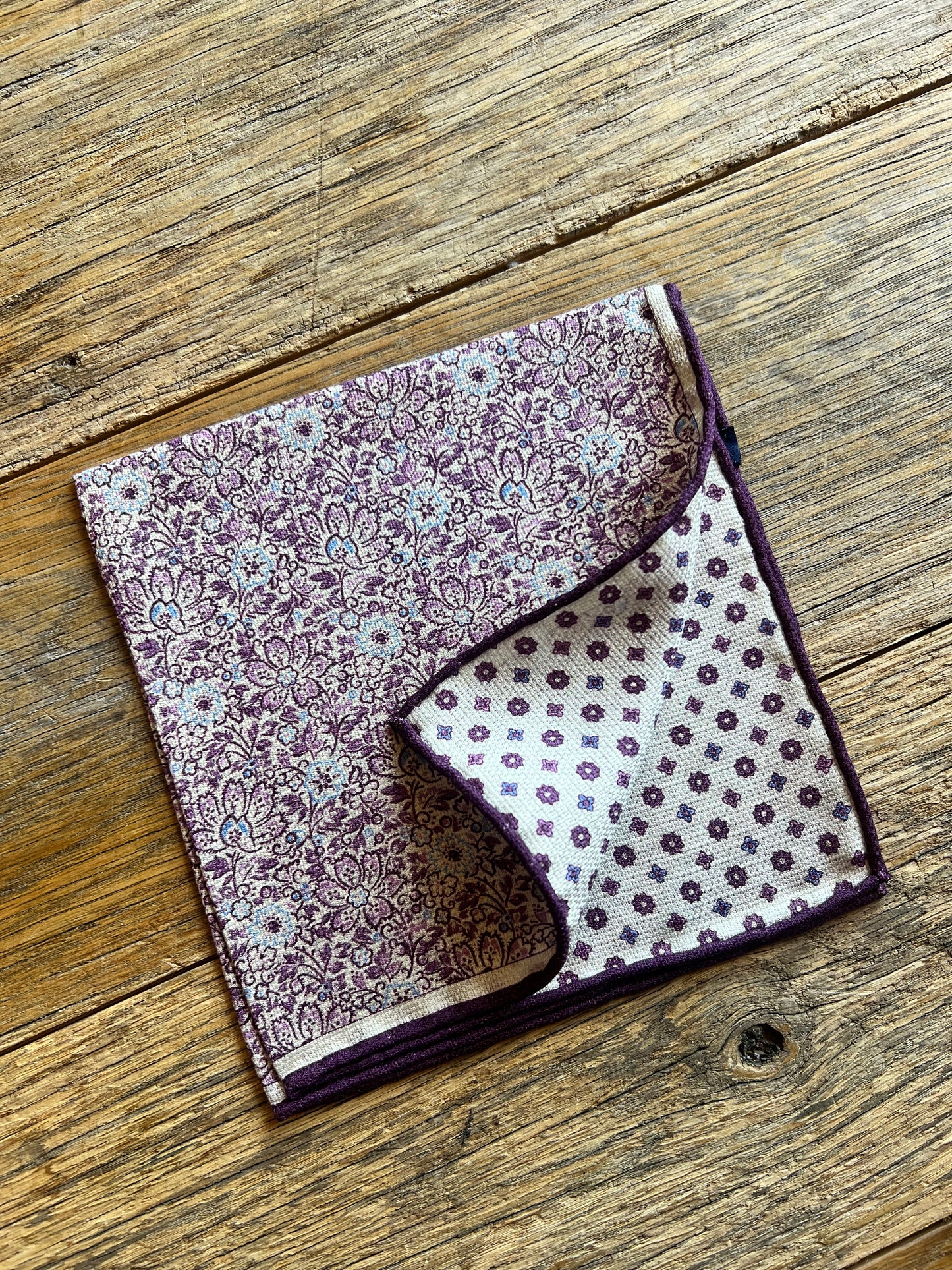 Antique Floral Reversible Handkerchief