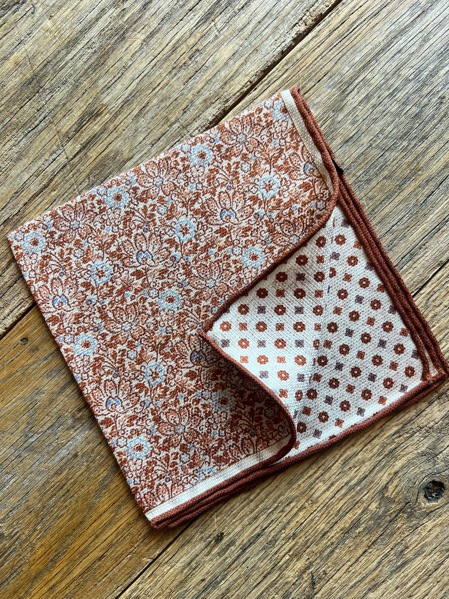 Antique Floral Reversible Handkerchief