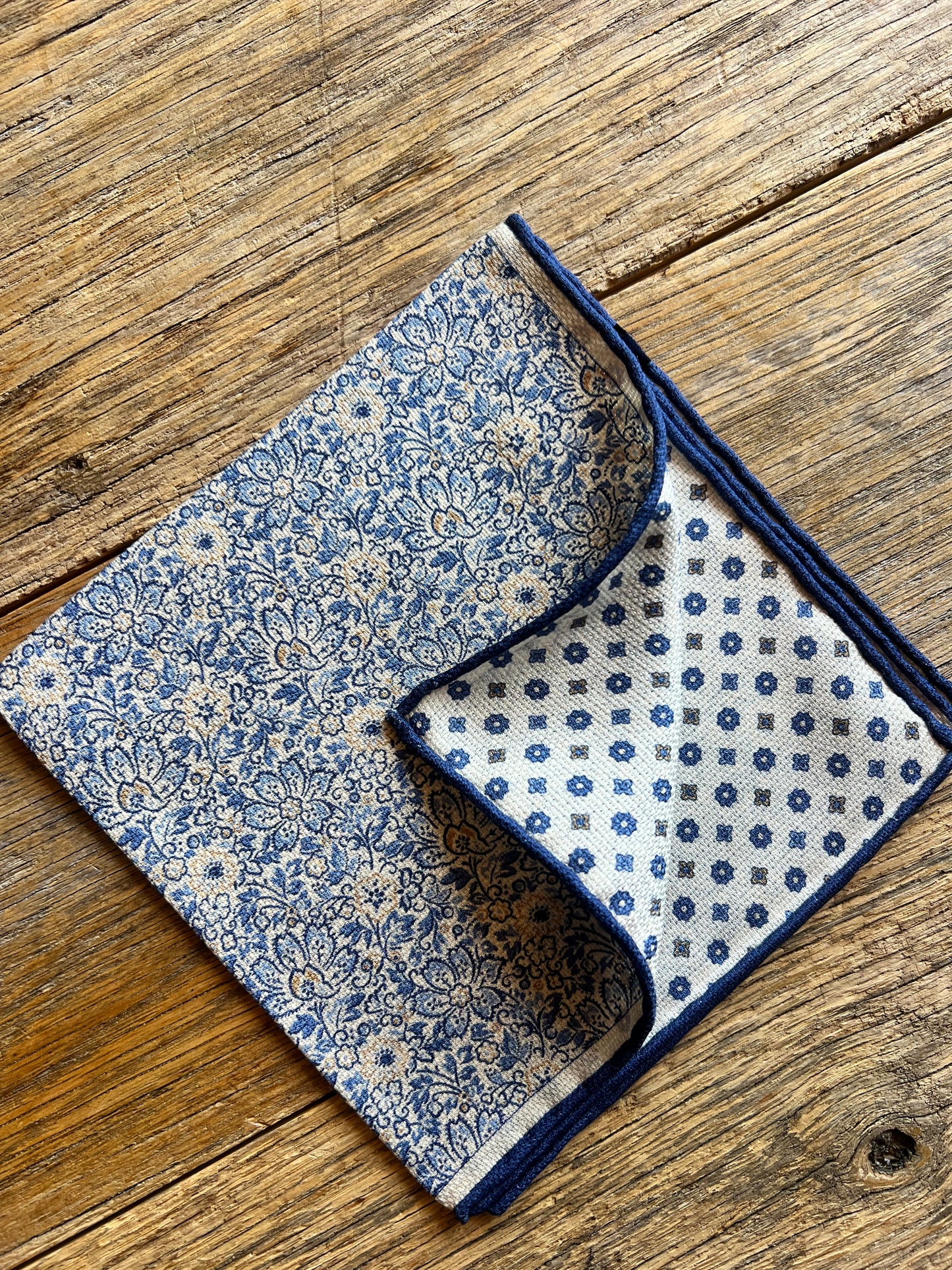 Antique Floral Reversible Handkerchief