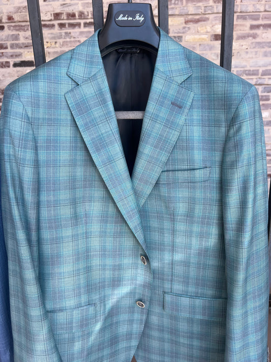 Napoli Teal Windowpane Sport Coat
