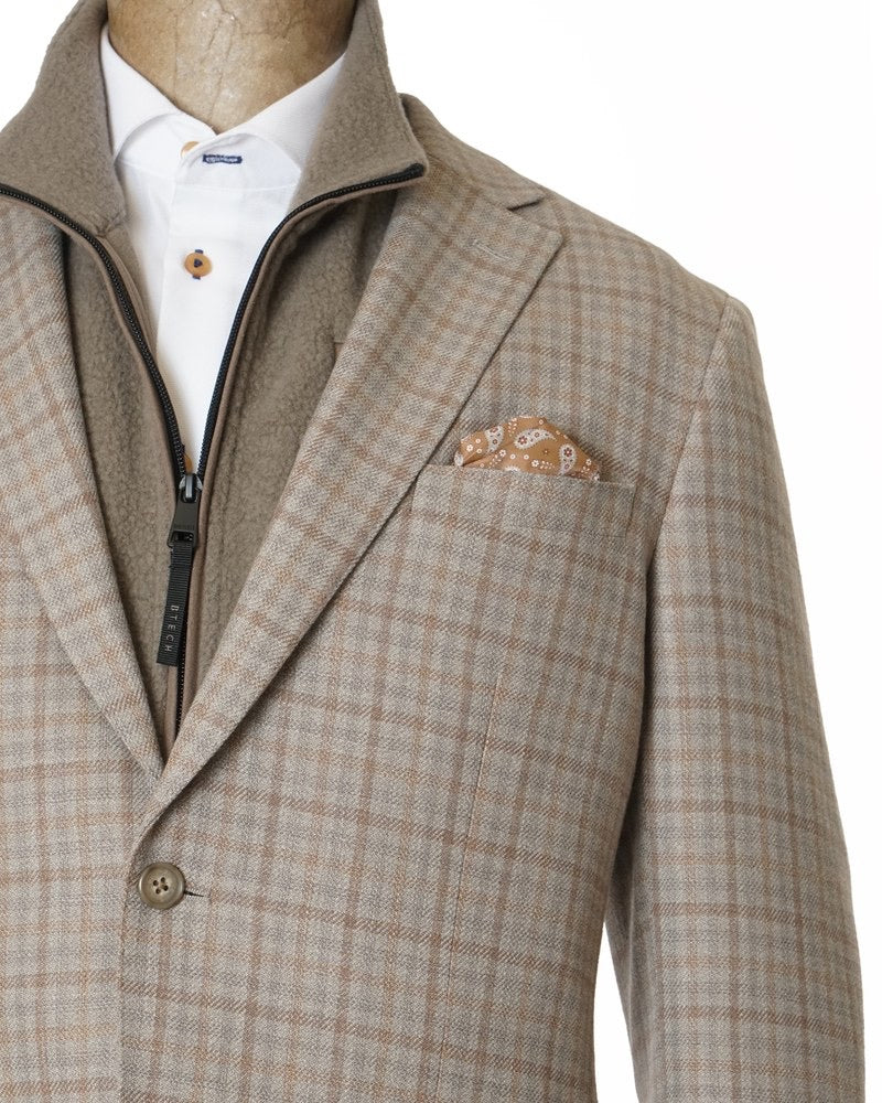 Taupe with Brown Check Sport Coat
