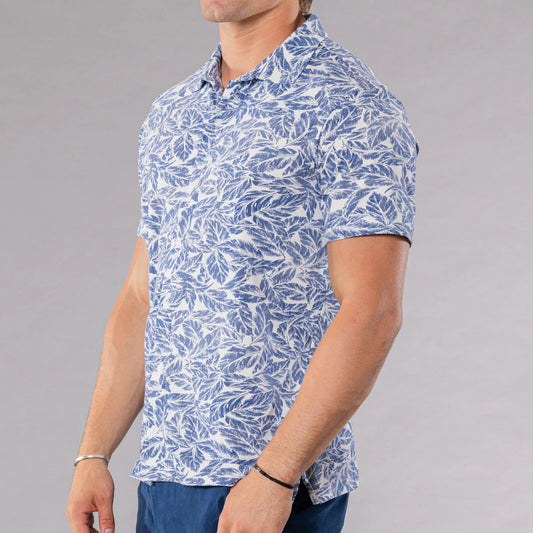 Printed Short Sleeve Full Button Down Shirt