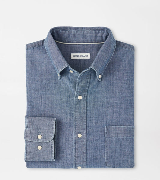 Tamworth Chambray Cotton Stretch Sport Shirt