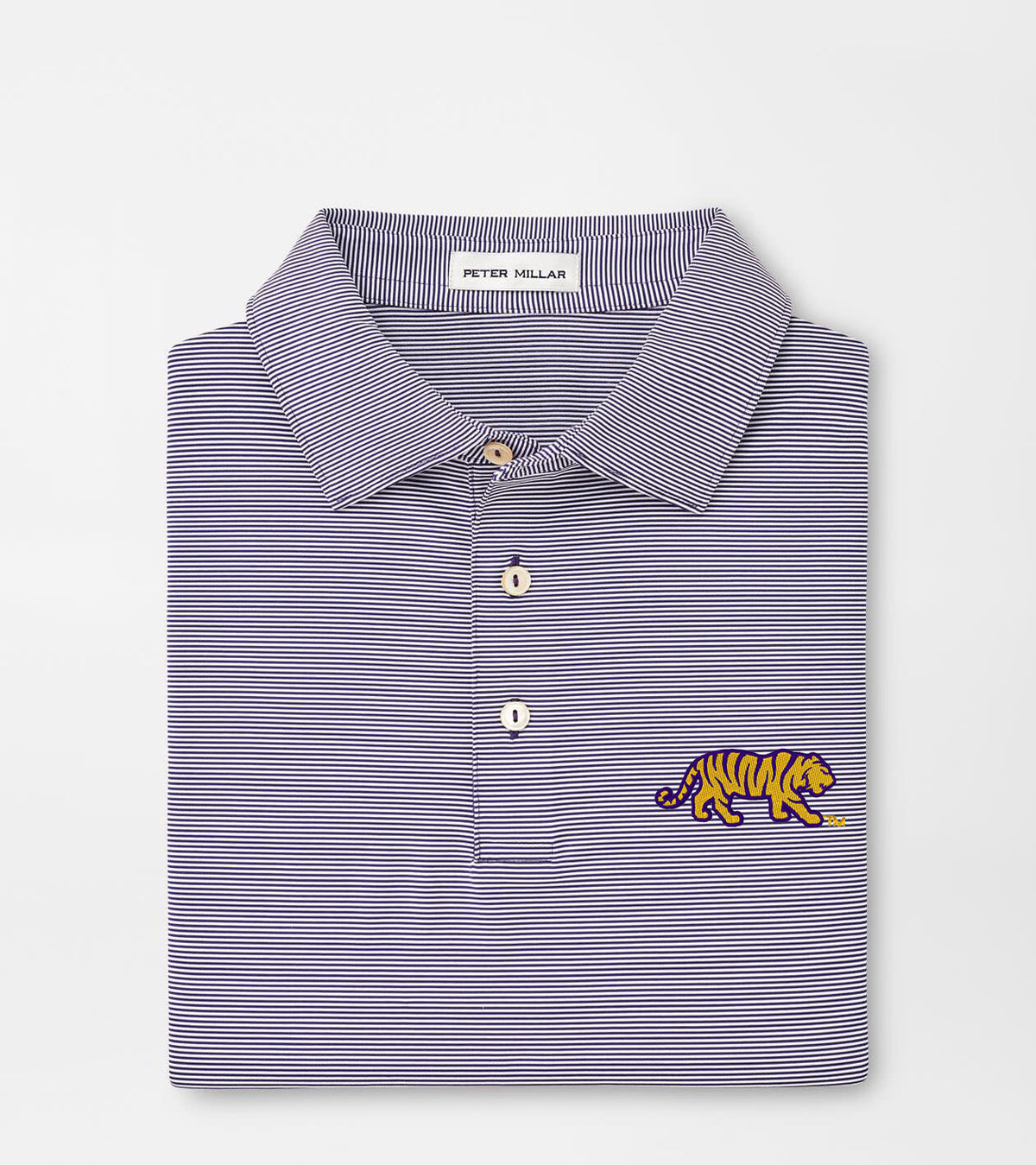 LSU Mike the Tiger Jubilee Stripe Performance Polo