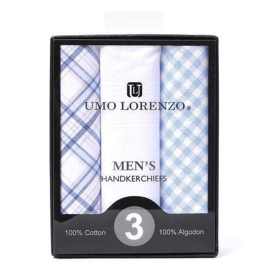 Men's Boxed Fancy Cotton Handkerchiefs 3 Pc Set