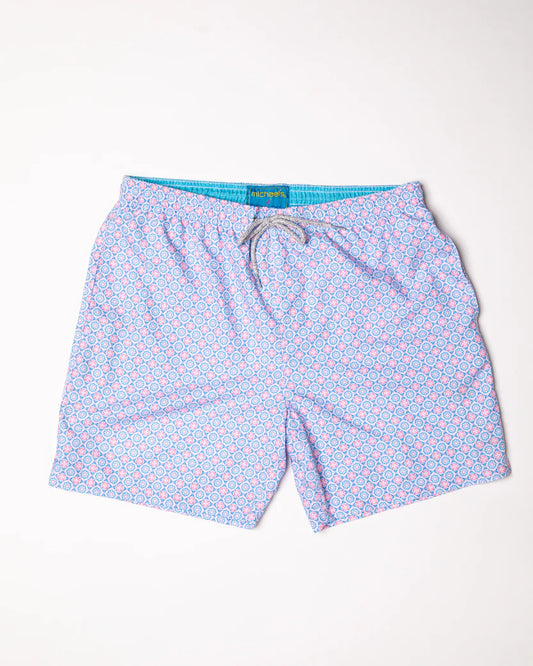 Medallion Pink Swim Trunk
