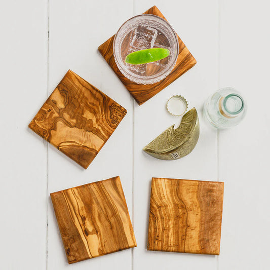 Olive Wood Square Coasters