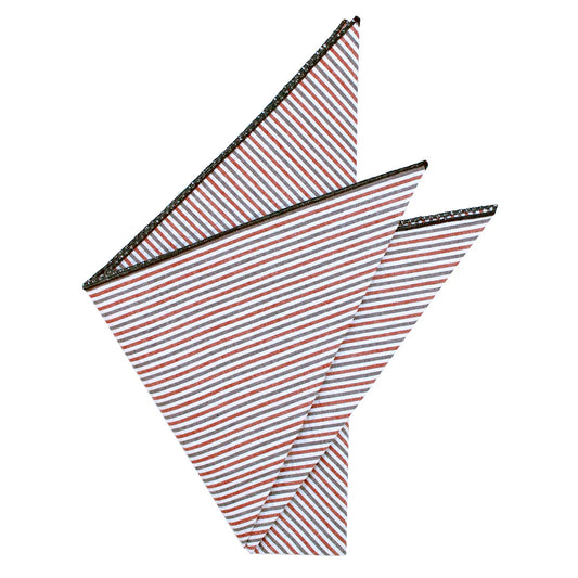 Seersucker Pocket Square - Red & Blue