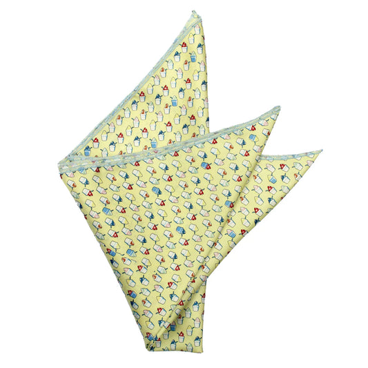Snoball Pocket Square - King Cake Yellow