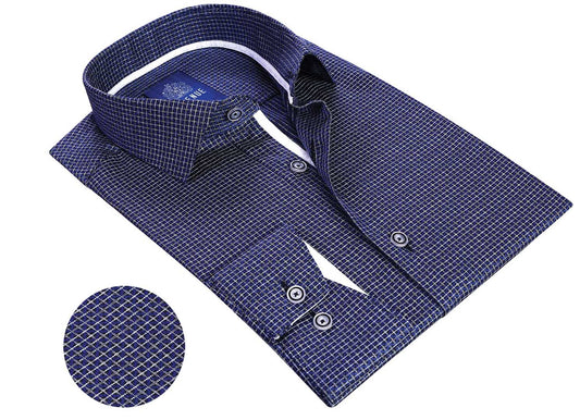 Navy Checkered Avenue 21 Sport Shirt