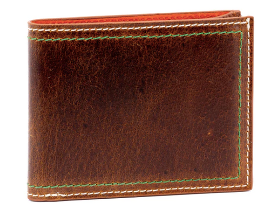 Bill Water Buffalo Leather Billfold - Burnt Cedar