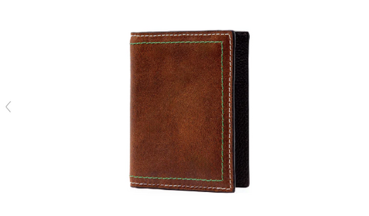 Bill Water Buffalo Leather ID Wallet - Burnt Cedar