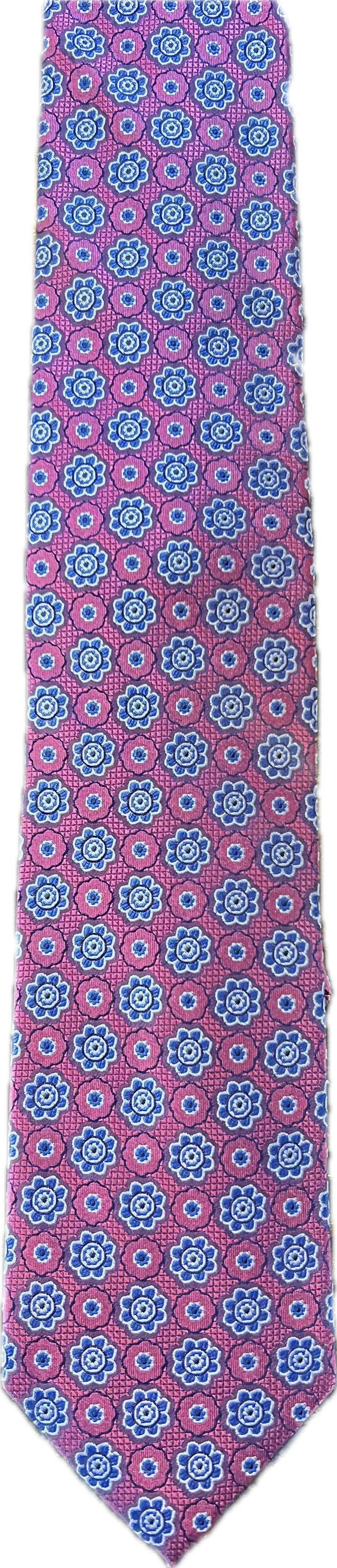 Bruno Piattelli Berry Floral Silk Tie