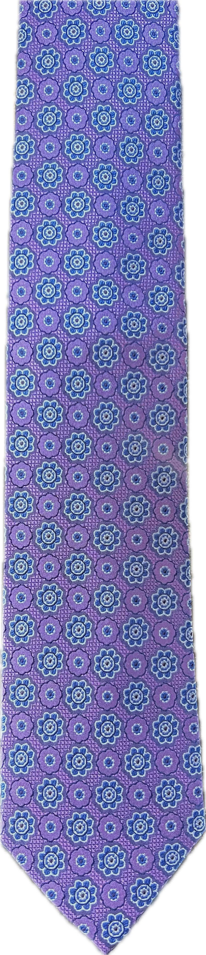 Bruno Piattelli Purple Floral Silk Tie